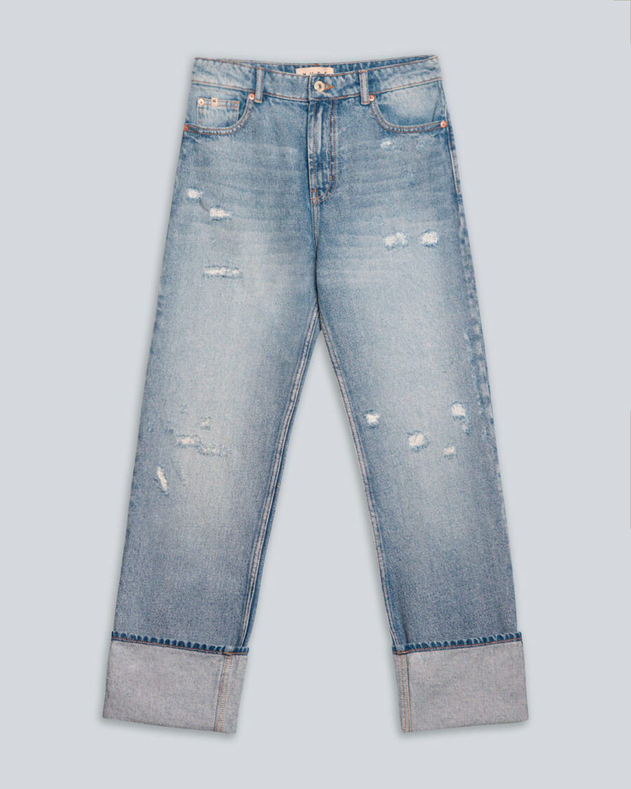 MID RISE - FOLDED STRAIGHT JEANS - Image 7