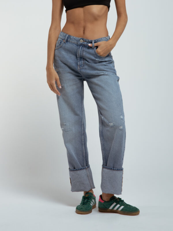MID RISE - FOLDED STRAIGHT JEANS