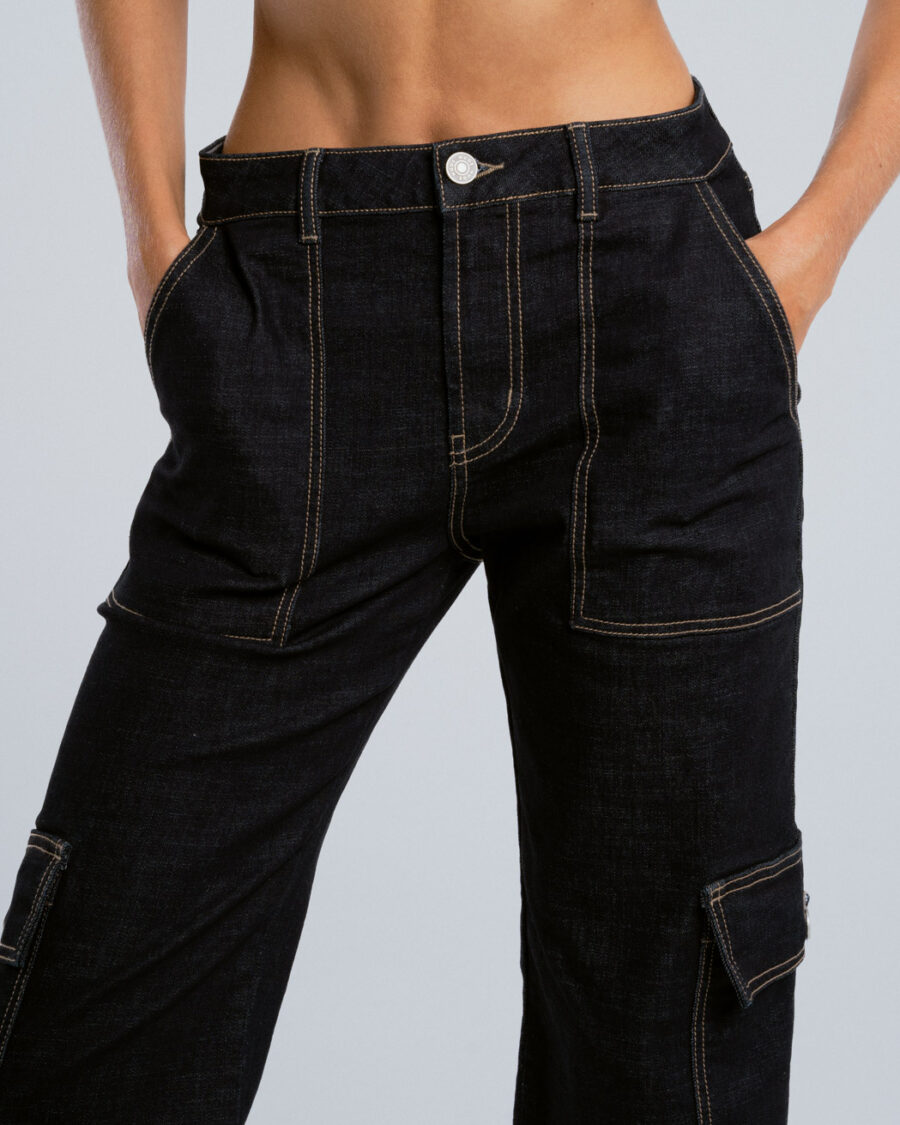 RAW CARGO DENIM WITH CONTRAST THREADS - Image 2