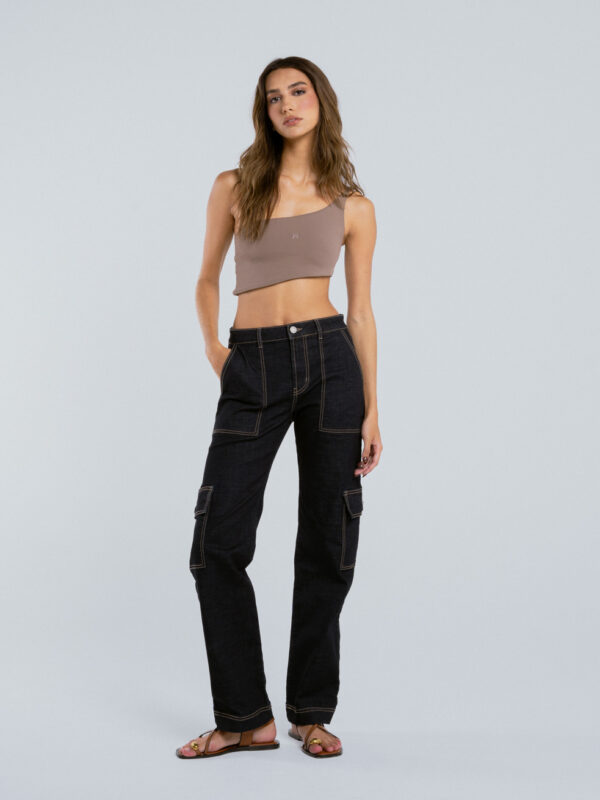 RAW CARGO DENIM WITH CONTRAST THREADS