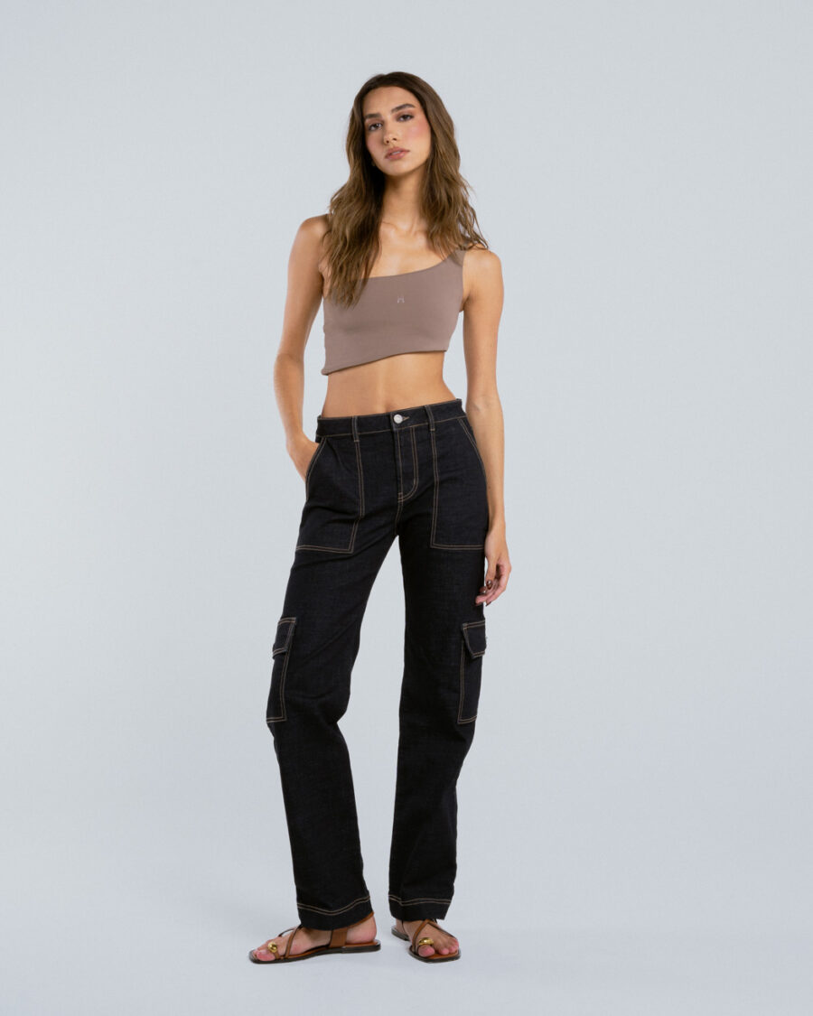 RAW CARGO DENIM WITH CONTRAST THREADS