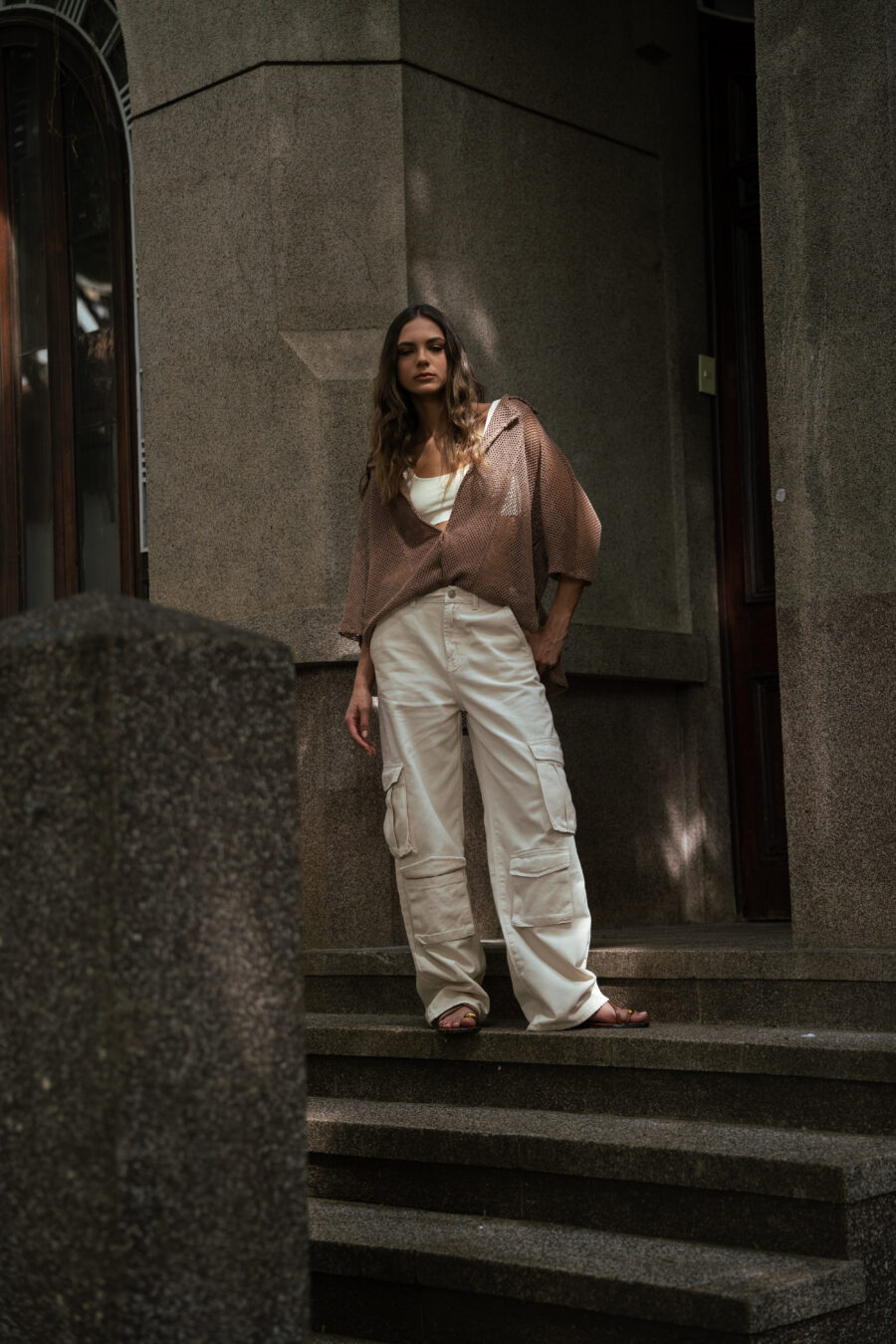WIDE-LEG CARGO TROUSERS