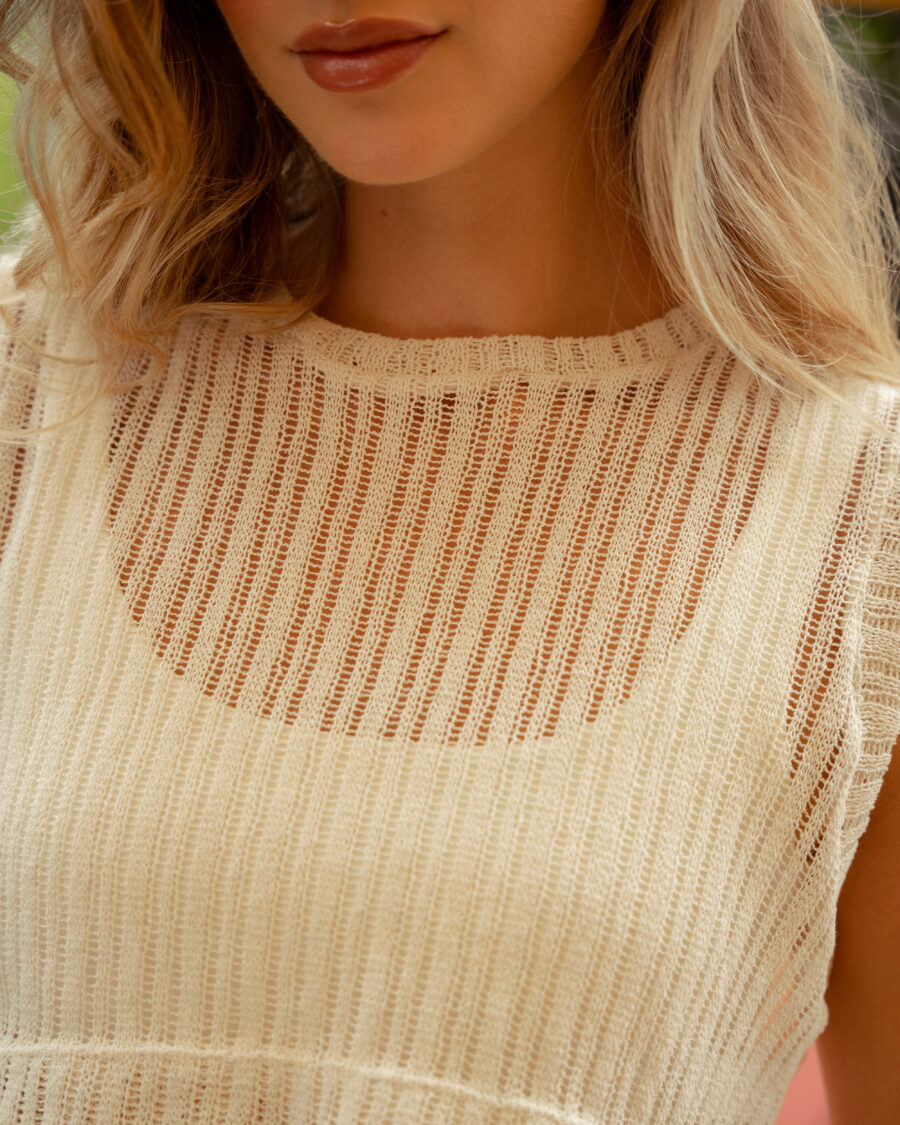 TEXTURED KNIT CROP TOP - Image 2