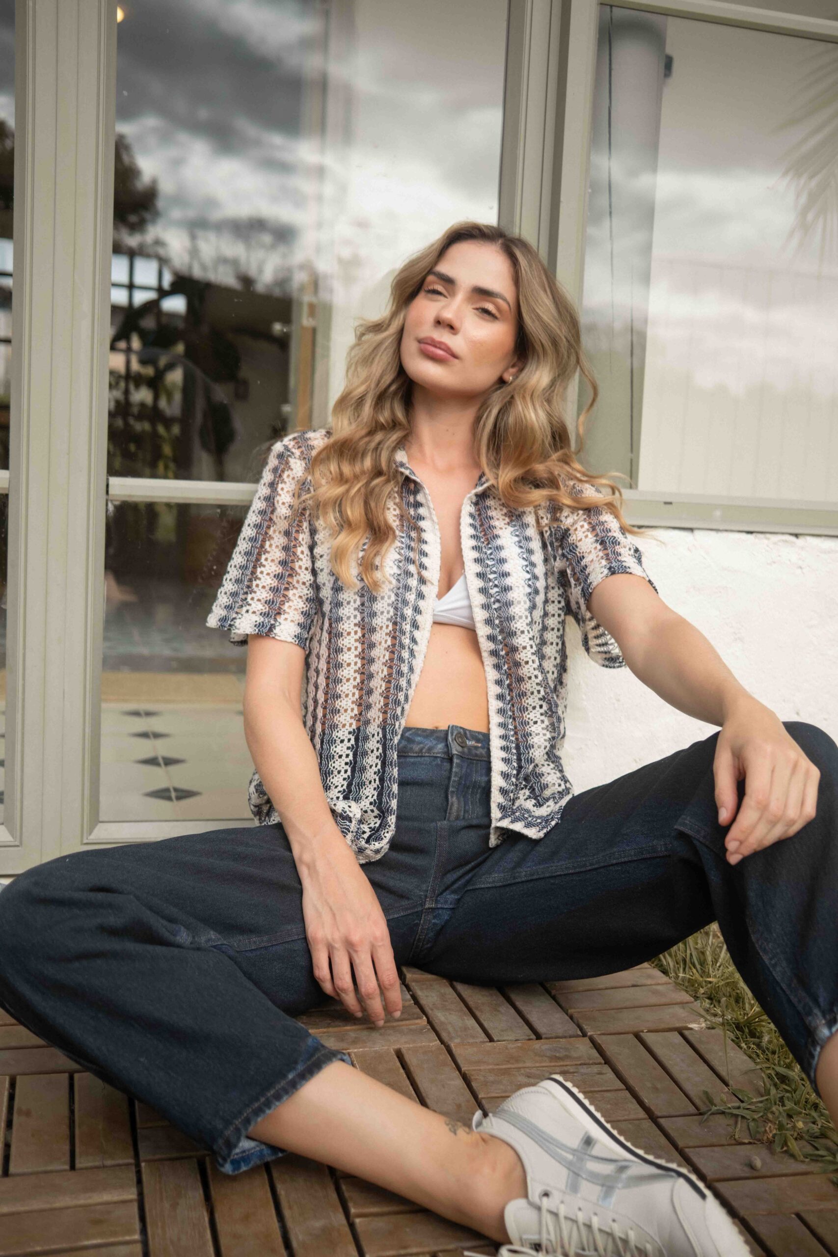 OVERSIZED KNIT CARIDIGAN WITH STRIPES - Image 4