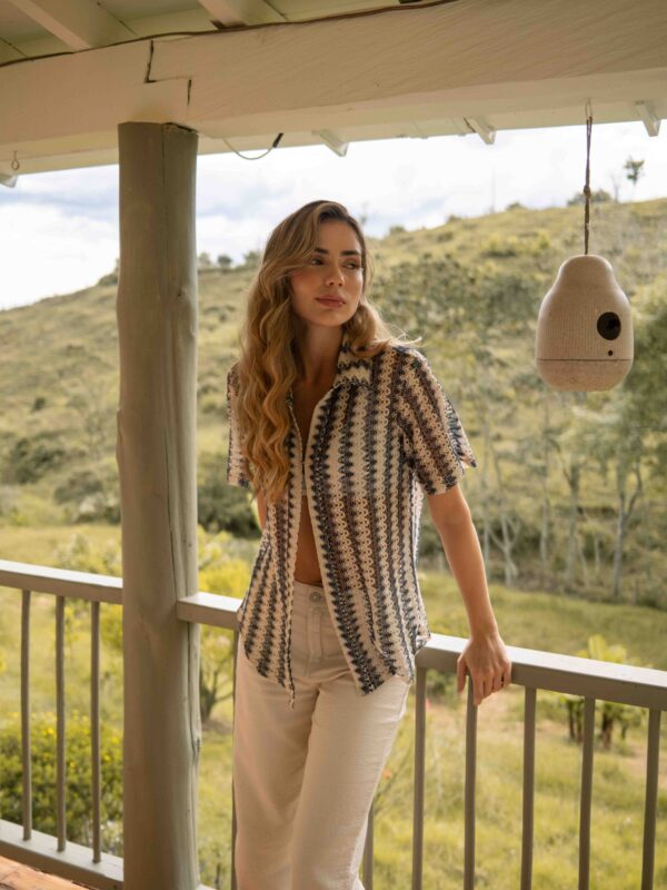 OVERSIZED KNIT CARIDIGAN WITH STRIPES