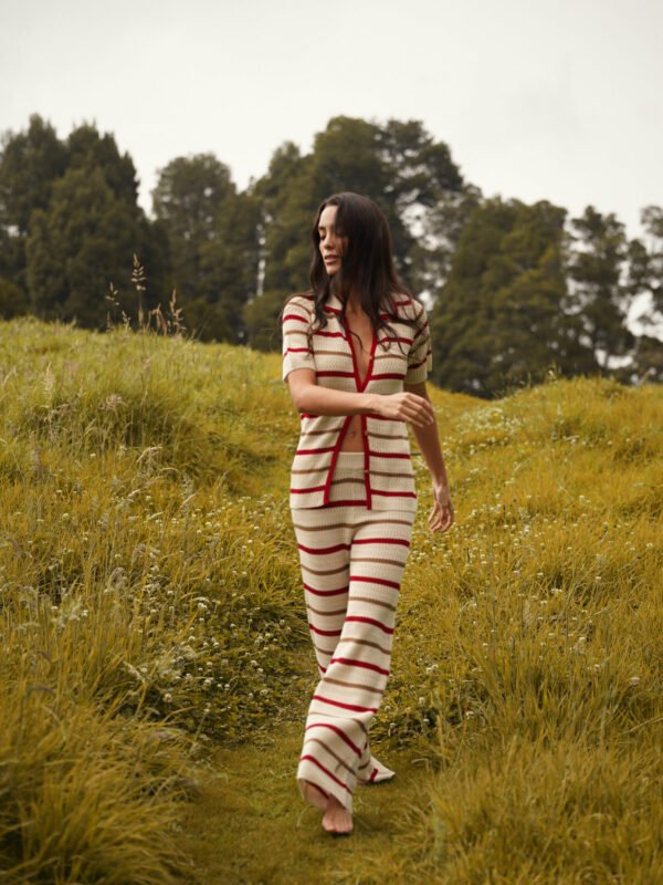 KNIT PANTS WITH CONTRAST STRIPES