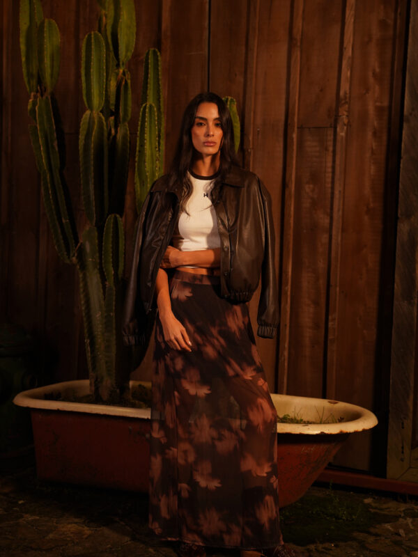 MAXI SKIRT WITH FLORAL PRINT