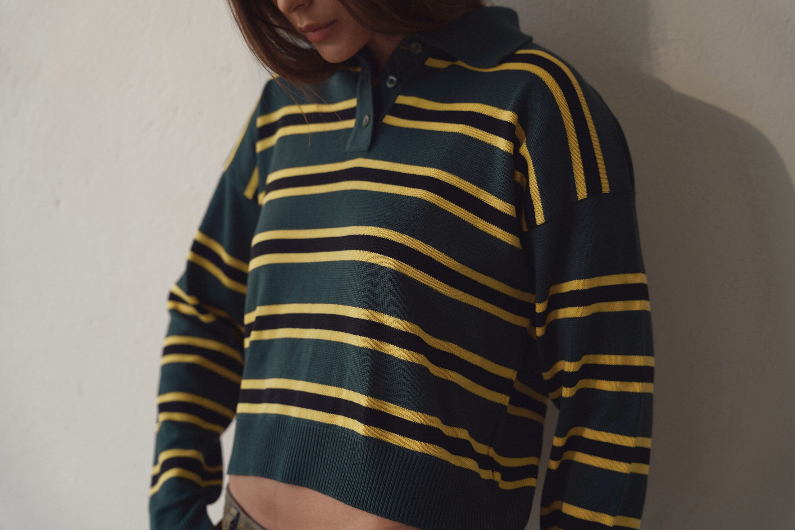 CROPPED MULTI-STRIPE KNIT TOP - Image 2