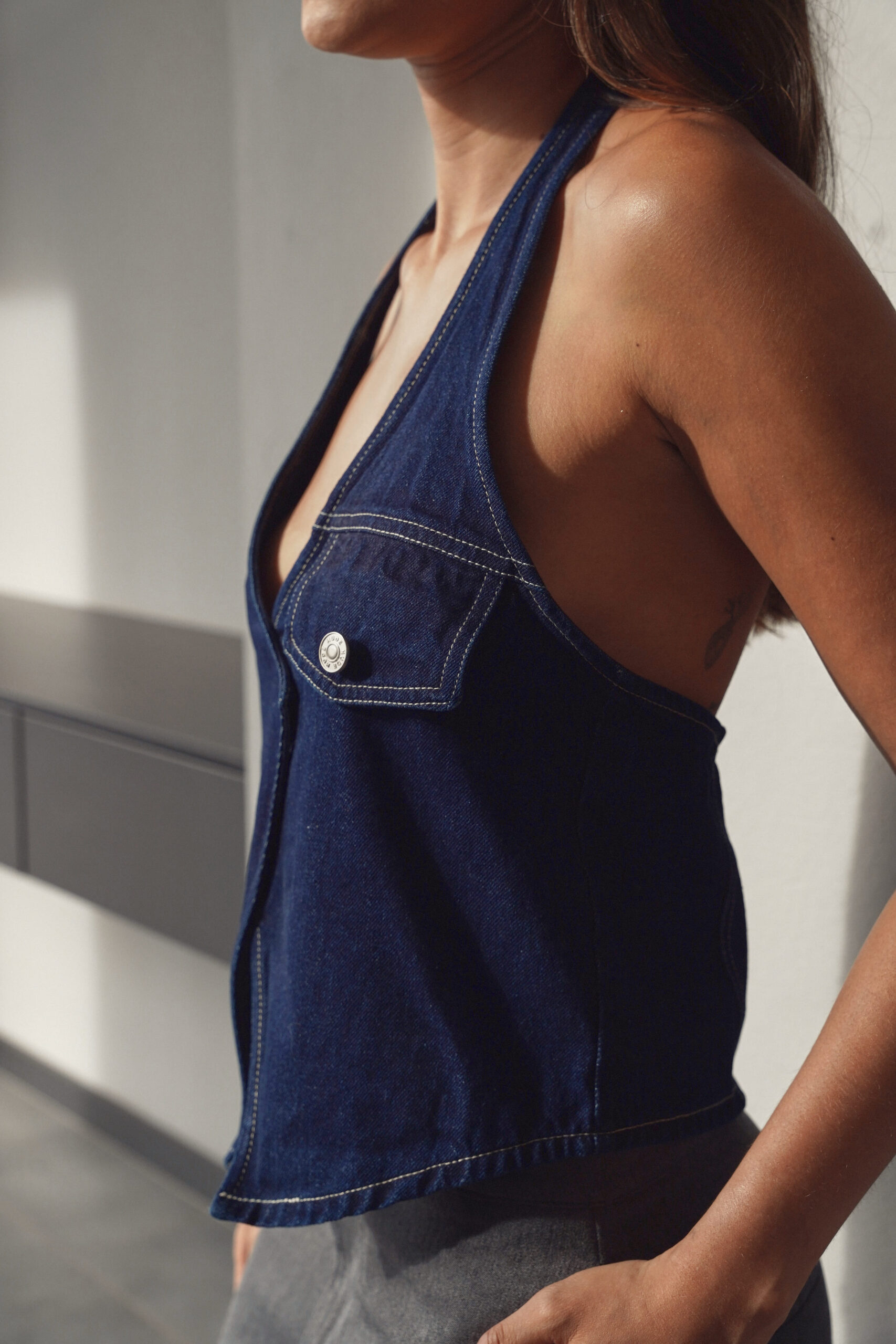DENIM HALTER TOP - Image 4